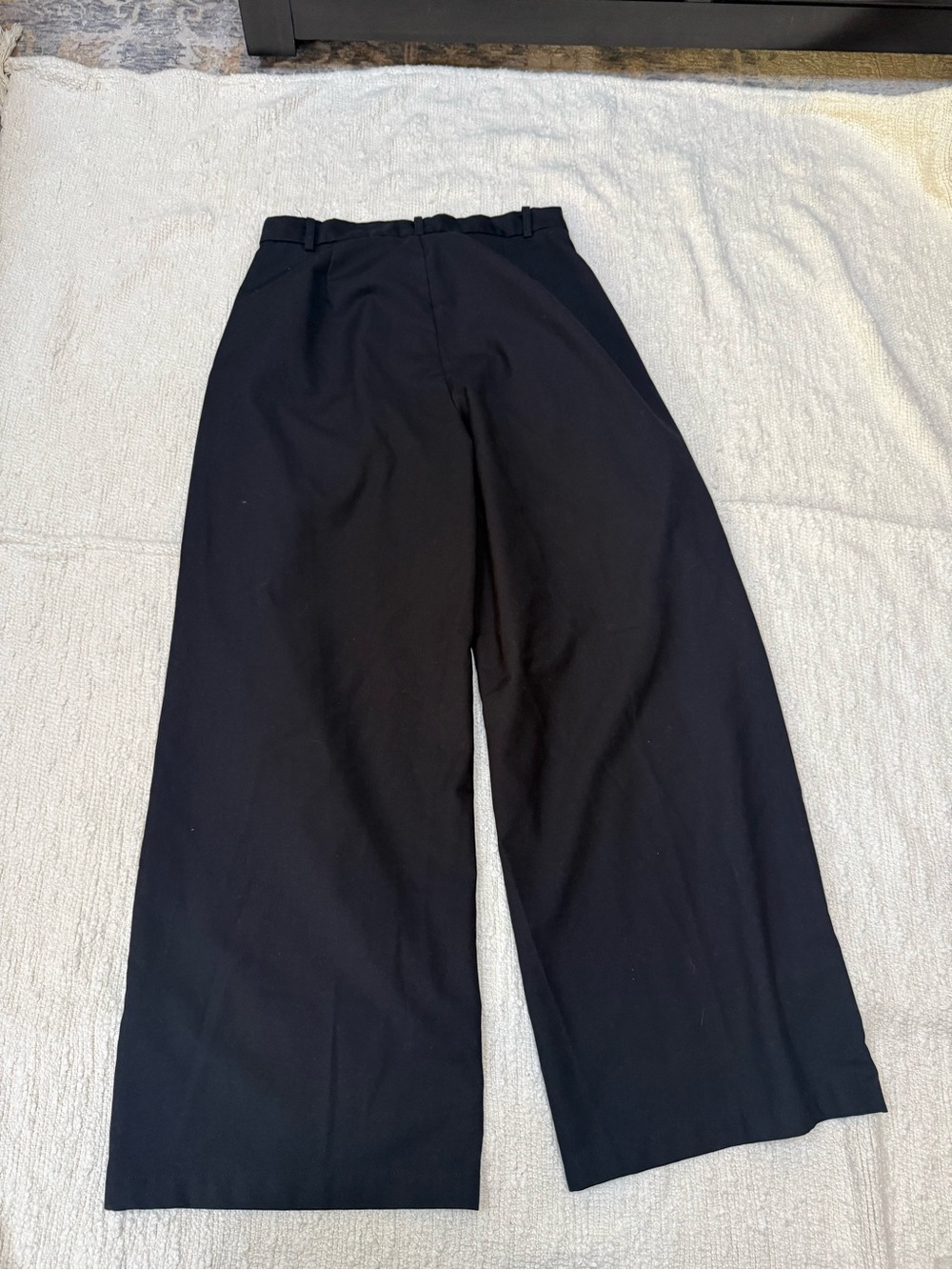 CIDER High Waisted Pleated Black Wide Leg Trousers Pants Size Large - Picture 7 of 7